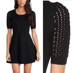 Shoshanna Dress Sweater Knit Mini Black Large EUC